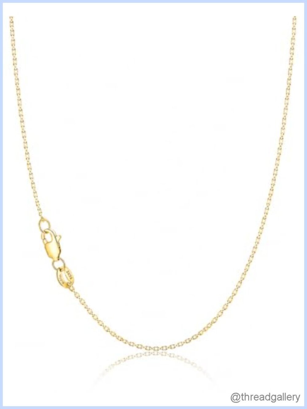 18k Gold Plated 925 Sterling Silver Cable Chain Necklace 1.1mm Dainty
